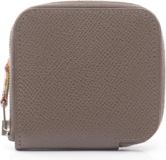Herm&egrave;s Azap Etain Gray Leather Coin Purse/Coin Case (Pre-Owned)