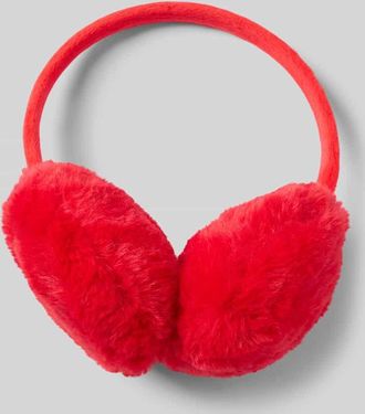 Pieces Ohrenwärmer mit Webfell-Optik Model JEANEL in Rot, Größe 1