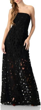 Ivonne Strapless Pearl Embellished Gown in Black at Nordstrom, Size 12