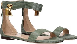 Tom Ford Leather Flat Sandal - Green