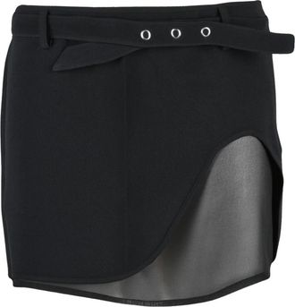 The Attico Viscose Blend Riem Minirok - Dames - Korte rokken - Zwart - M - Rokken