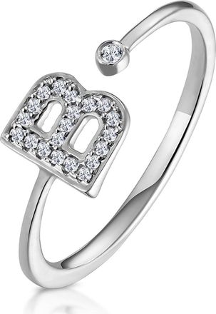 The Diamond Store Diamond Initial B Ring 0.07ct set in 9K White Gold