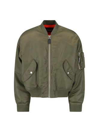 Dsquared2 Green 80s Technical Fabric Bomber Jacket