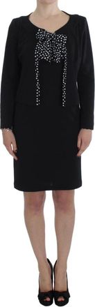 Bencivenga Polka Dot Jurk & Sweater Set - Dames - Korte kleedjes - Zwart - S - Polyester - Kleedjes