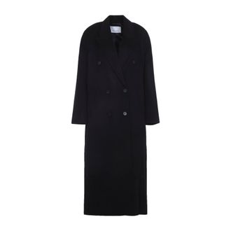 Frankie Shop Black Wool Gaia Double Breasted Coat-Donna