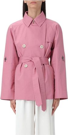 Fay Zwarte Trenchcoat Elegante Stijl - Dames - Trenchcoats - Roze - S - Katoen - Jassen