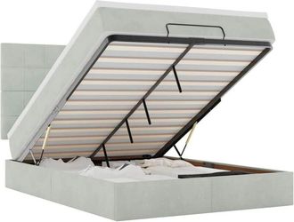 vidaXL Ottoman Bed with Mattresses Light Grey 140x200cm Velvet Vidaxl