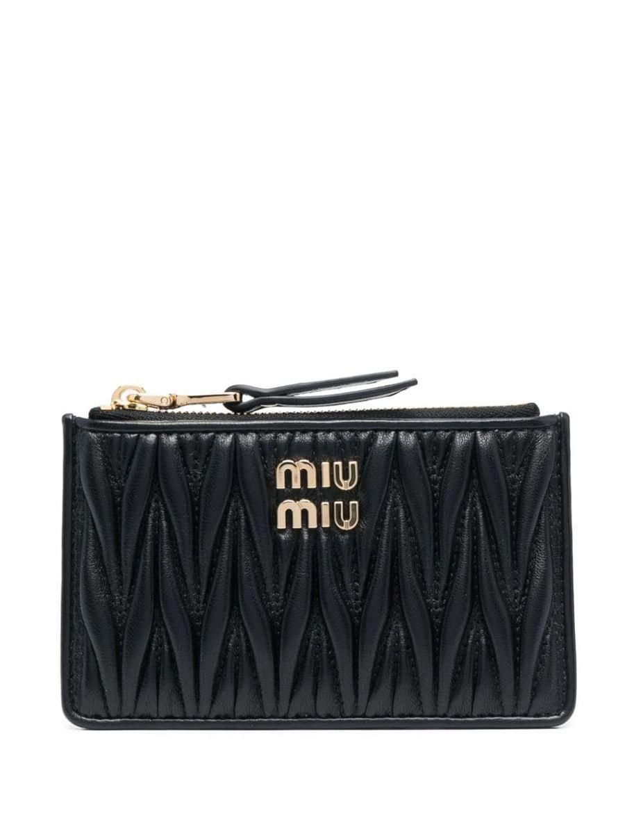 Leather wallet Miu Miu Black in Leather - 47594832