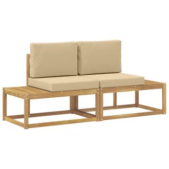 vidaXL Sof&aacute; De Esquina Exterior 2 Pieza Blanco Madera De Acacia S&oacute;lida Vidaxl