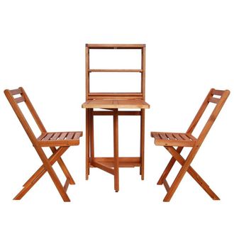 Berkfield Home 3 Piece Folding Bistro Set Solid Acacia Wood in Brown