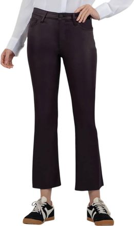 Kut from the Kloth Kelsey Coated High Rise Ankle Flare Pants In Sangria