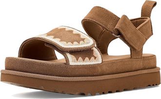 UGG Goldenstar Artistitch Womens Sandals Chestnut : 9.5 B - Medium, Suede