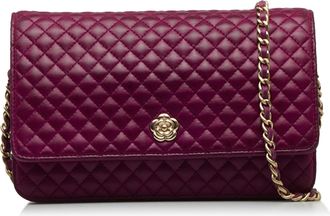 Chanel Pre-owned Womens Quilted Leather Chain Bag - Purple - One Size