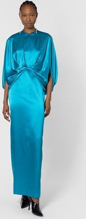 Roksanda Ilincic Rani Knot-Front Draped Maxi Dress in Azure at Nordstrom, Size 10