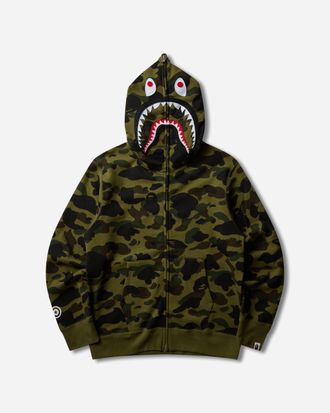 A Bathing Ape Men s 1st Camo Shark Full Zip Hoodie Green