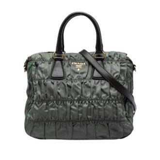 Prada Pre-owned Nylon Satchel - Dames - Vintage Handtas - Groen - ONE Size - Nylon - Vintage