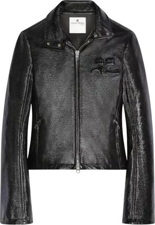 Courr&egrave;ges Zwarte Vinyl Jas - Dames - Zomerjassen - Zwart - M - Katoen - Jassen