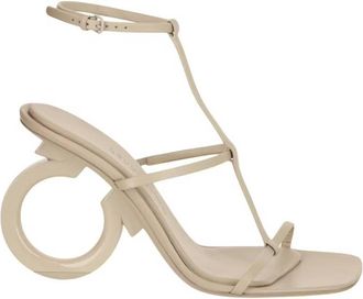 Ferragamo Elina T-Strap Gancini Sandals, Size 8.5 C