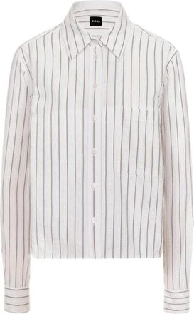 HUGO BOSS Dames, Blouses & Shirts, Wit, Maat: 3XL Katoen