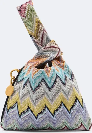 Missoni Zigzag jacquard lam&eacute; top-handle bag