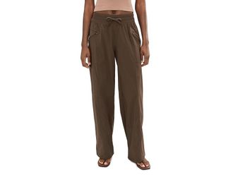 Prana Koen Wide Leg Pants Womens Clothing Dark Roast : LG (Womens 12-14) 33, Polyester/Nylon/Elastane