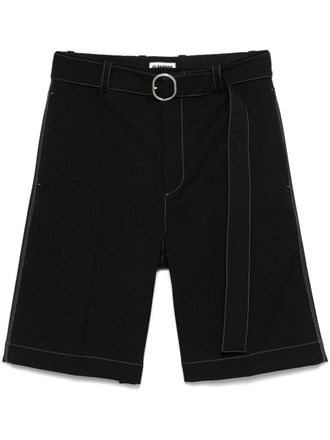 Jil Sander Shorts met ceintuur - Zwart