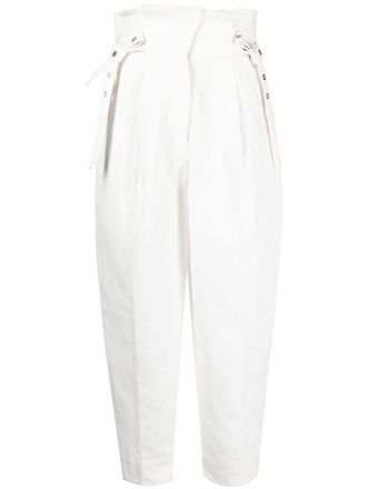 3.1 Phillip Lim Pantaloni crop con vita raccolta - Bianco