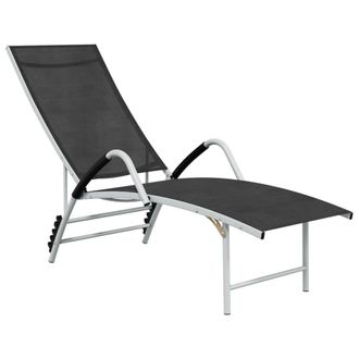 Berkfield Home Sun Lounger Textilene & Aluminium Black