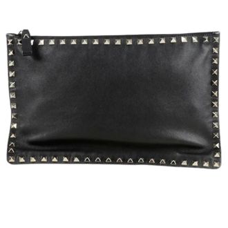 Valentino Pre-owned Clutches, female, Black, Size: ONE SIZE Pre-owned Rockstud Clutch