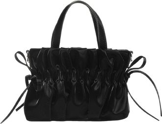 Generic Pleated Handbag for Women for Party Wedding Clutches Bag Tote Bag (Black)