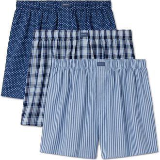 Tommy John Assorted 3-Pack Woven Cotton Boxers in Gents Blue/cerulean/Stripe at Nordstrom, Size Xx-Large