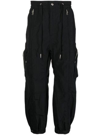 Songzio parachute track pants - unisex - Cotton/Nylon - 50 - Black