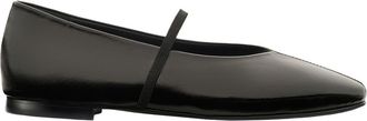 Margaux Eyewear The Phoebe Flats in Black Crinkle-Gloss Nappa at Nordstrom, Size 37.5