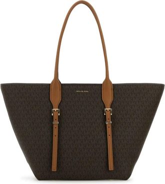 Michael Kors Canvas Winkel Tas met Moore Ontwerp - Dames - Shoppers - Bruin - ONE Size - Tassen