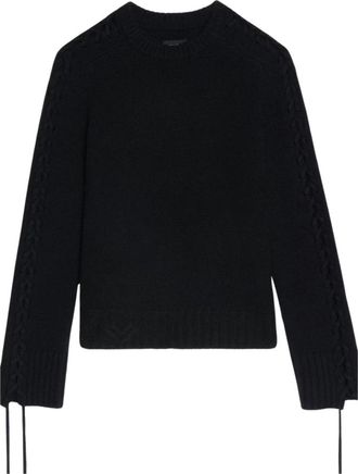 Zadig&Voltaire Jersey Malty - Dames - Ronde hals truien - Zwart - S - Wol - Truien & Vesten