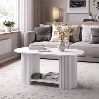 Vicco Mesa De Centro Calero, Blanco/blanco, 100 X 50 Cm, Vicco