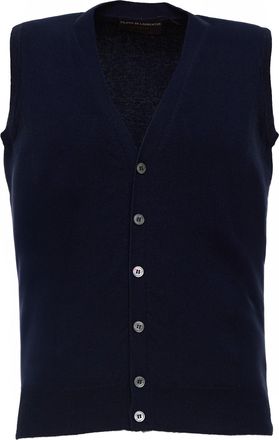 FILIPPO DE LAURENTIIS Buttoned Gilet In Soft Wool And Cashmere Blend
