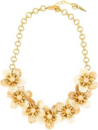 Deepa Gurnani Yuka Flower Statement Necklace in Gold at Nordstrom