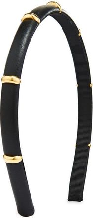 L. Erickson Chiara Faux Leather Headband in Black at Nordstrom