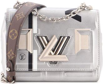 Louis Vuitton Silver Limited Edition Embossed Epi Space Leather Twist Pm (Authentic Pre-Loved)