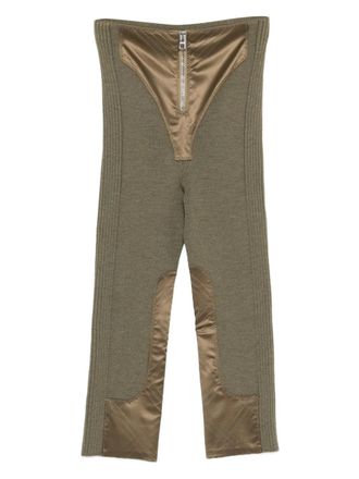 Jean Paul Gaultier zip-fastening panel-detail trousers - Verde