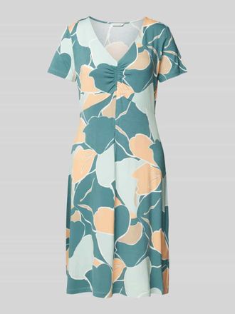 Tom Tailor Knielanges Kleid mit Allover-Muster in Apricot, Gr&ouml;&szlig;e 40