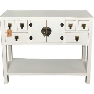 Wanderlust Deco Aparador De Madera De 6 Cajones Y 2 Puertas 95x24x79h Cm