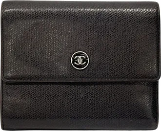 Chanel Dark Brown Leather Wallet (Bi-Fold) (Pre-Owned)