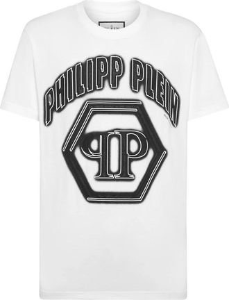 Philipp Plein T-shirt Round Neck SS - Heren - T-shirts - Wit - 2XL - Katoen - Tops