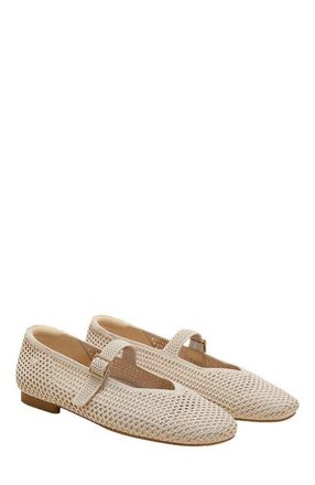 Vivaia Margot Mary-Jane Square-Toe Ballet Flats in Almond Mesh at Nordstrom, Size 6.5