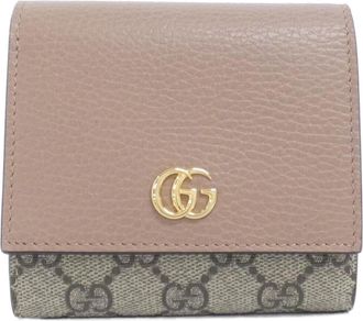 Gucci Beige Gg Supreme Canvas Leather Wallet (Bi-Fold) (Pre-Owned)