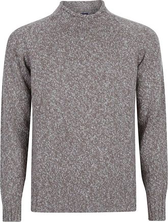 Drumohr Casual Gebreide Pullover Sweater - Heren - Coltruien - Bruin - L - Truien & Vesten