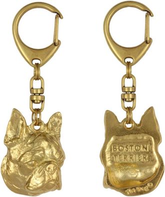 OEM Boston Terrier, Boston Bull Terrier: Llavero De Perro Ba&ntilde;ado En Oro, Decoraci&oacute;n De Bolsos, Accesorio De Lujo De Art-dog