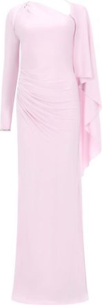 Self Portrait Asymmetrical Draped Viscose-Blend Maxi Dress